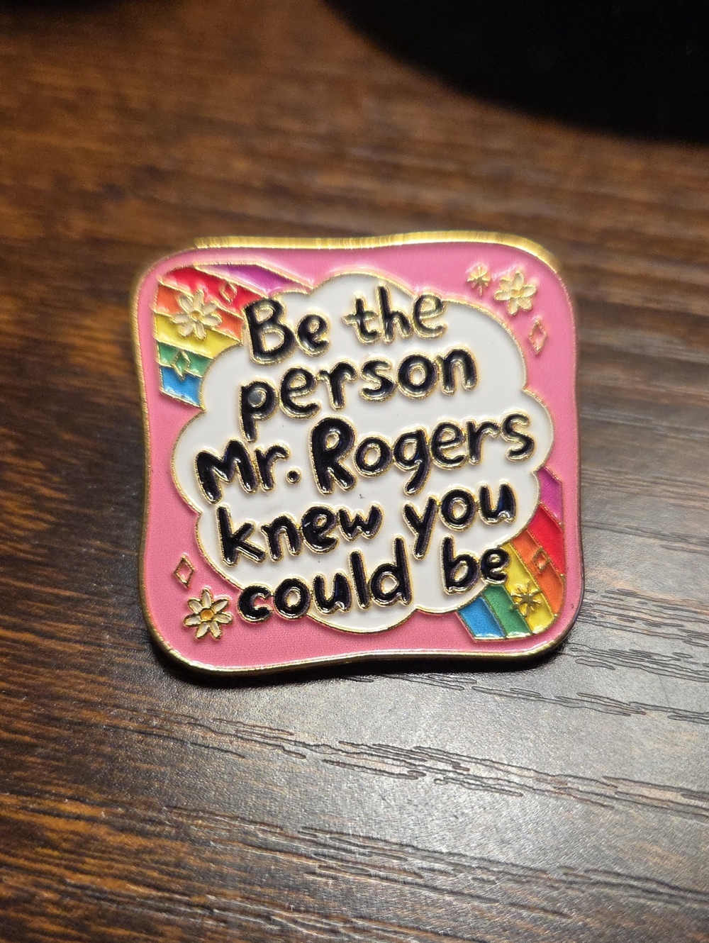 Pink Inspirational Enamel Pin – Motivational Quote Accessory